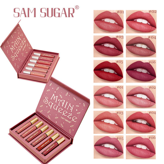 New Fashion Matte Non-Transfer 6-Piece Liquid Lipstick Set for Easy Application-Homeunderwear