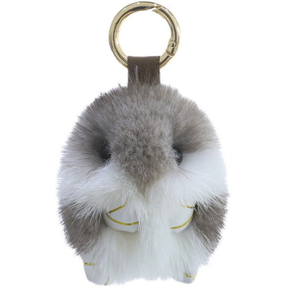 Mink Fur Cute Little Mouse Plush Doll Key Chain Accessory