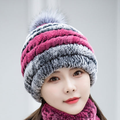 Winter Real Rabbit Fur Ear Flap Hat - Stylish & Warm