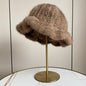 Elegant Ruffled Mink Fur Beret Hat