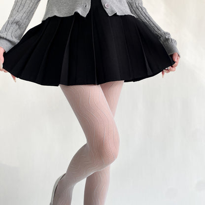 Sexy Thin Wavy Jacquard Lace Hollow Pantyhose