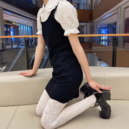 Sexy Jacquard Hollow Mesh Socks Loli Girl Bottom Pantyhose