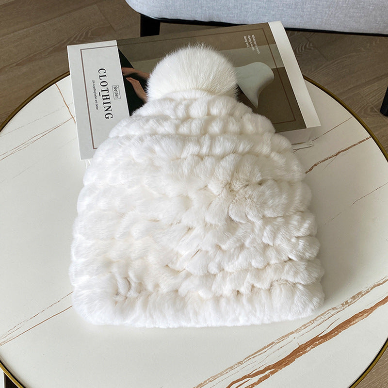 Winter Real Rabbit Fur Ear Flap Hat - Stylish & Warm