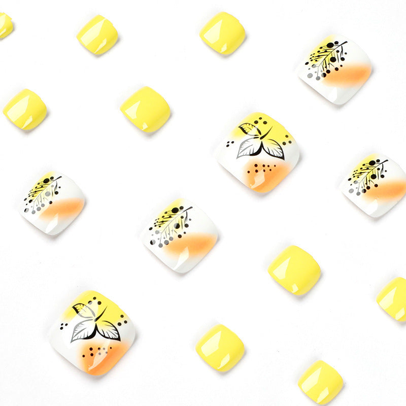 Detachable Yellow Leaf Tree Nail Art, Wearable Design