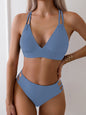 Unveiling Sensual Elegance Sleek V-neck Backless Bikini Swimsuit