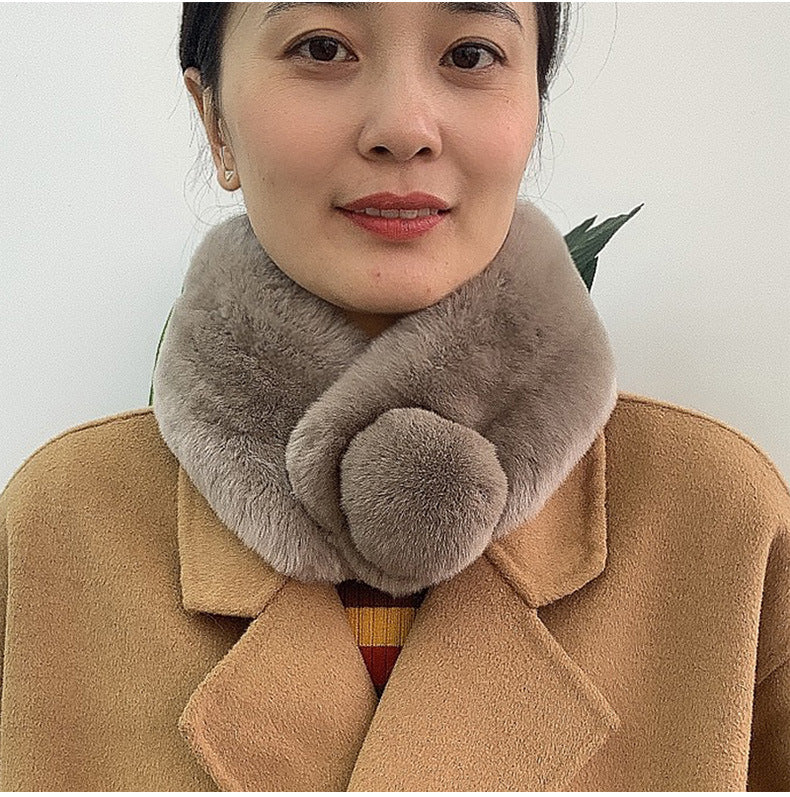 Luxury Real Rabbit Fur Scarf - Winter Velvet Touch