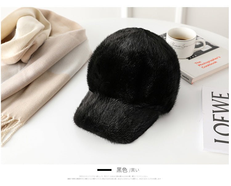 Warm Mink Fur Cap - Stylish Winter Accessory