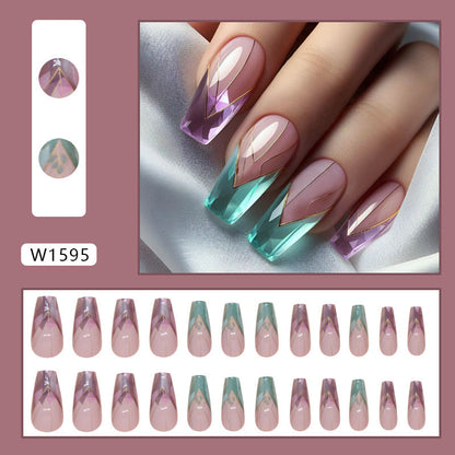 Irregular Short Almond Fall Nails: 24-Piece Removable Nail Wraps