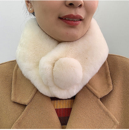 Luxury Real Rabbit Fur Scarf - Winter Velvet Touch