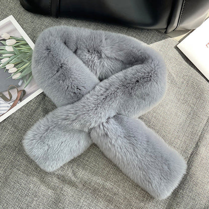 Double-Sided Real Rabbit Fur Scarf - Winter Warmth