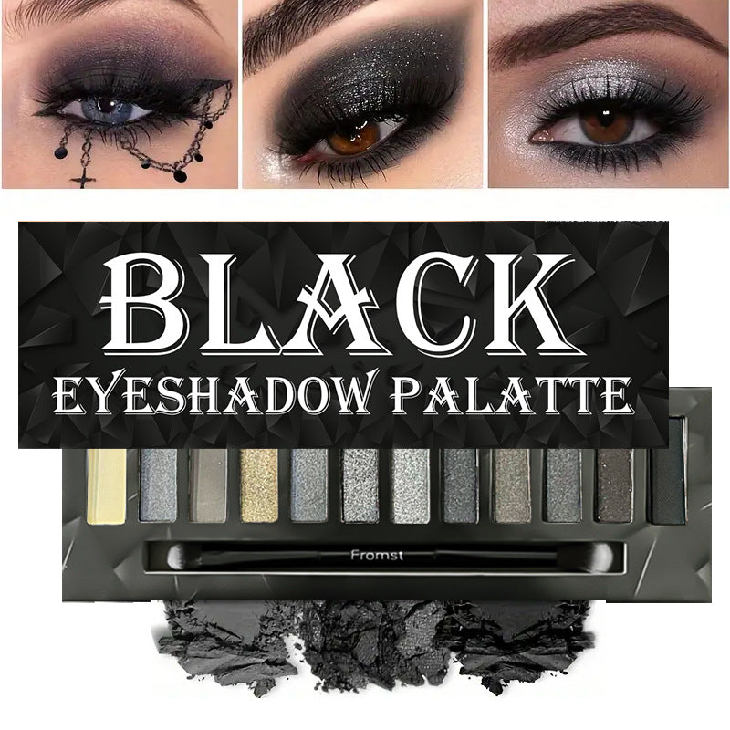 New Fashion 12-Color Halloween Eyeshadow Palette - Metallic & Matte, Punk Style-Homeunderwear