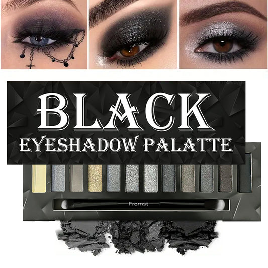 New Fashion 12-Color Halloween Eyeshadow Palette - Metallic & Matte, Punk Style-Homeunderwear