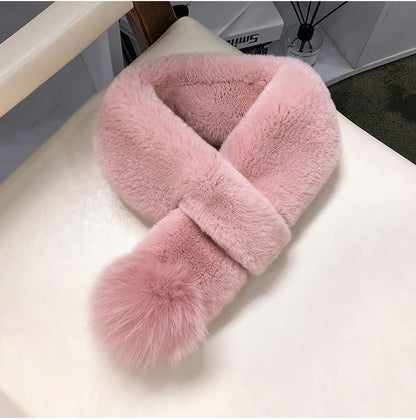 Real Rabbit Fur Velvet-Touch Winter Scarf - Warm & Stylish