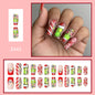 New FashionGrinch Christmas Bow Red Nail Tips-homeunderwear