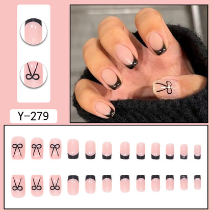 Y6 Ins Trendy Fall Nails: Almond Flashy Nail Tips