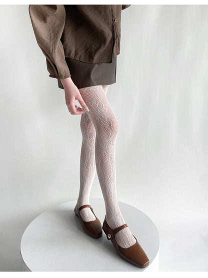 Sexy Floral Vintage Vine Hollow Lace Bottom Pantyhose Lolita Pantyhose