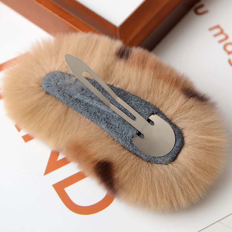 Cute Faux Fur Hair Clip - Korean Trendy Accessory