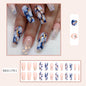 New FashionBlue Marble Mid-Length Flash Nails - Stylish and Trendy-homeunderwear