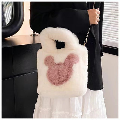 Fuzzy Mickey Mouse Crossbody Bag - Faux Fur Fashion