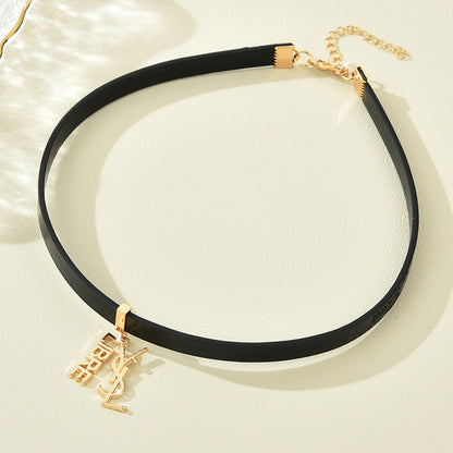 YSL Leather Metal Choker