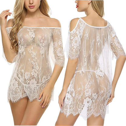 Free Shipping for Sexy Eyelashes Sleeveless Skirt Lace Blouse NightDress