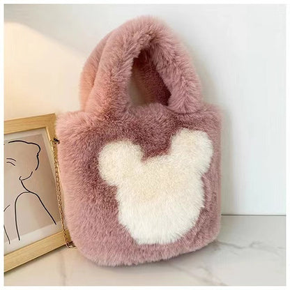 Fuzzy Mickey Mouse Crossbody Bag - Faux Fur Fashion