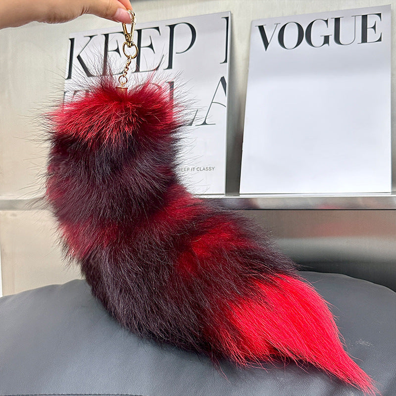 Cute Fox Tail Keychain - Furry Car Accessory