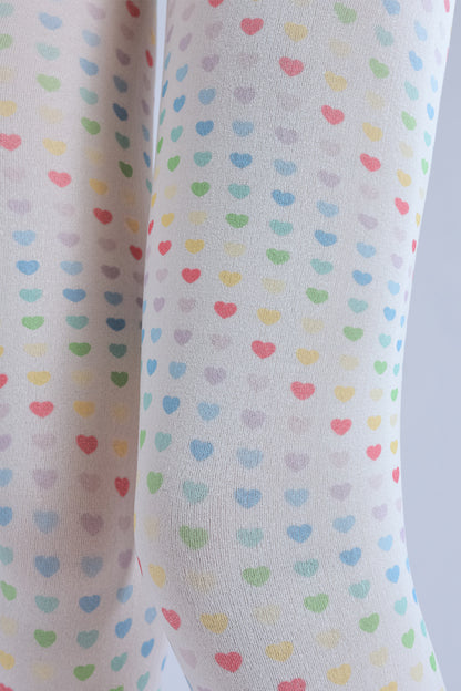 Two-dimensional Loli Outer Socks Colorful Peach Heart Personality Cos Pattern Leggings Printed Pantyhose