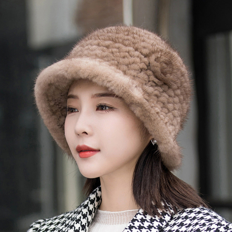 Winter Mink Fur Bucket Hat - Warm & Stylish