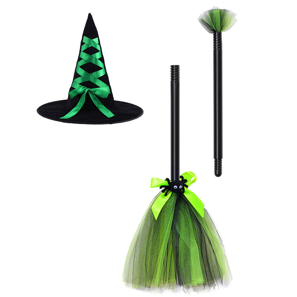 Witch Ghost Hat Mount Broom