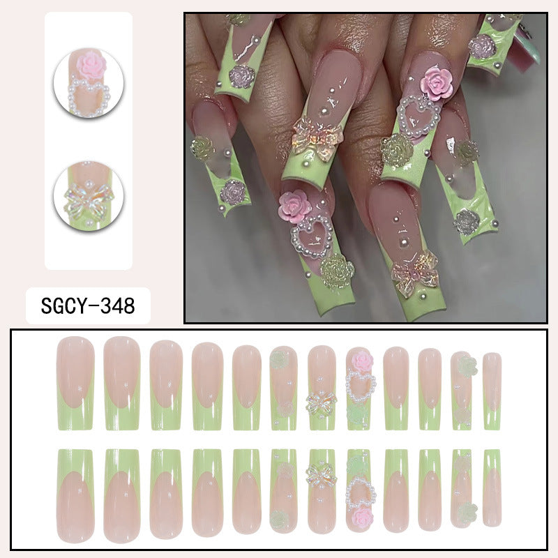 Long Elegant Nail Tips for Summer, Wearable Pads