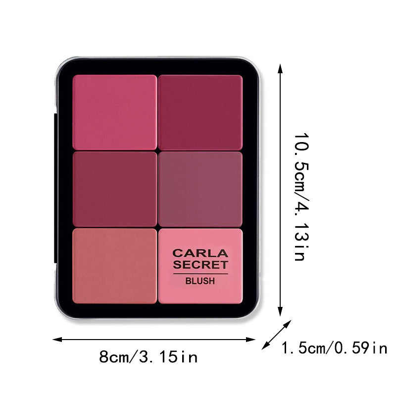 12-Color Iron Box Blush Palette - Matte & Shimmer Long-Lasting