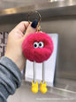 Cute Long-Legged Coal Ball Rabbit Fur Keychain Toy