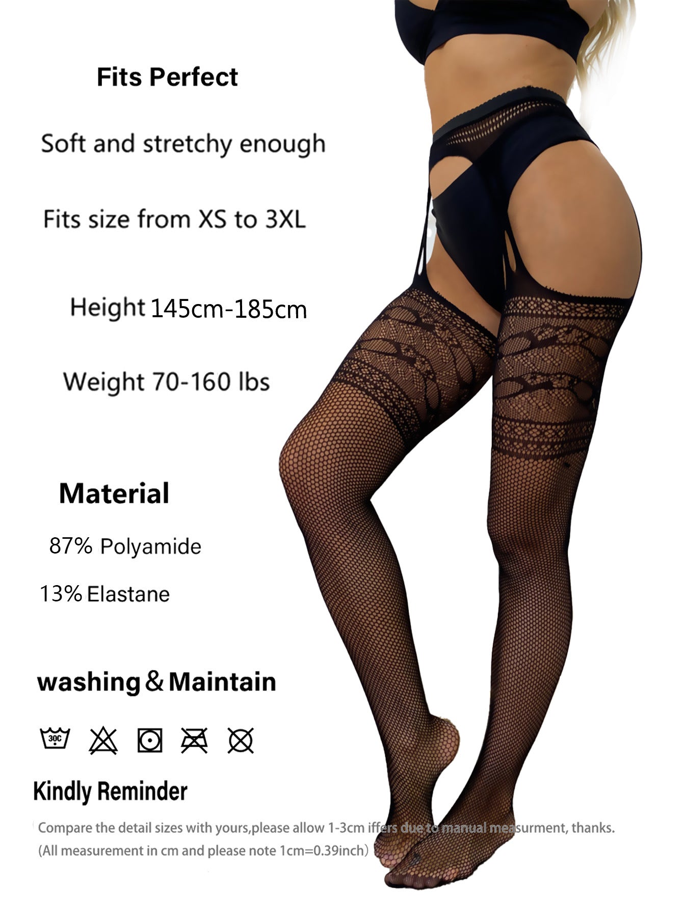 Sexy Hollow Suspender Bow Fishing Net Integrated High Tube Knee Stockings