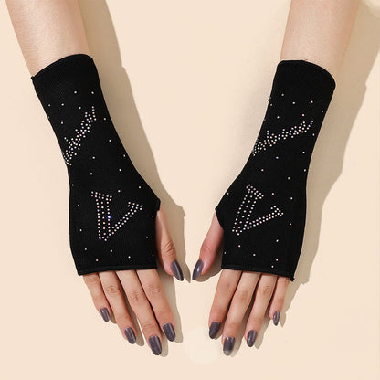 Warm Case Hot Diamond Half Finger Gloves