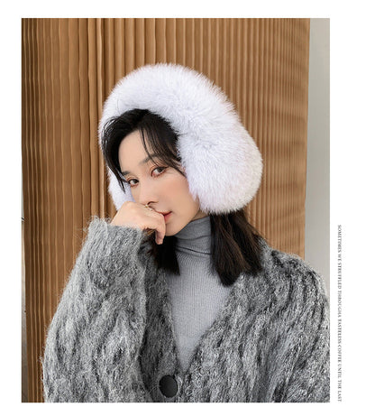 Luxury Real Fox Fur Ear Muffs - Warm Winter Accessory