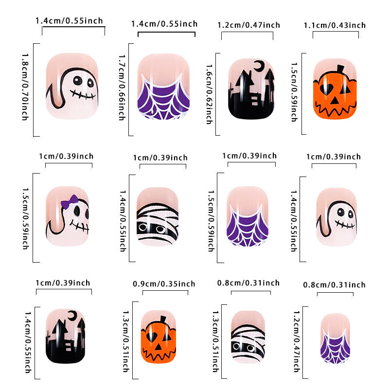 Pumpkin Web Halloween Nail Tips