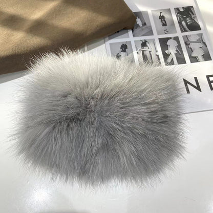 Winter Real Fox Fur Neck Warmer Thick Fur Scarf Headband