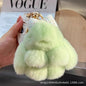 Real Fur Lying Rabbit Bag Charm Keychain