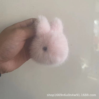 Faux Mink Fur Mini Rabbit Keychain Car Decor