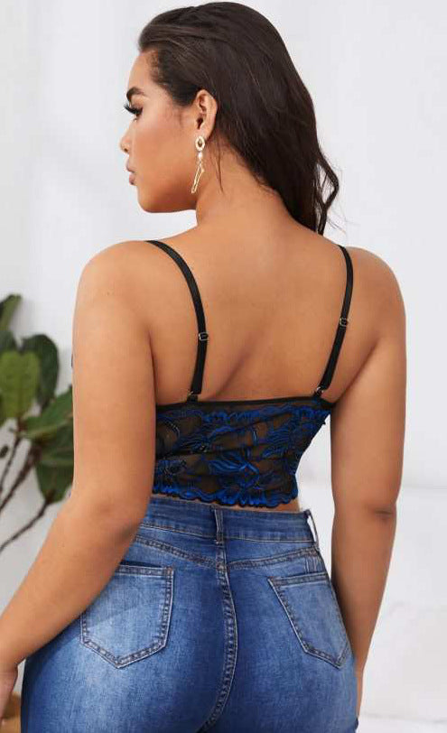 Plus Size Sheer Lace Strappy Bra