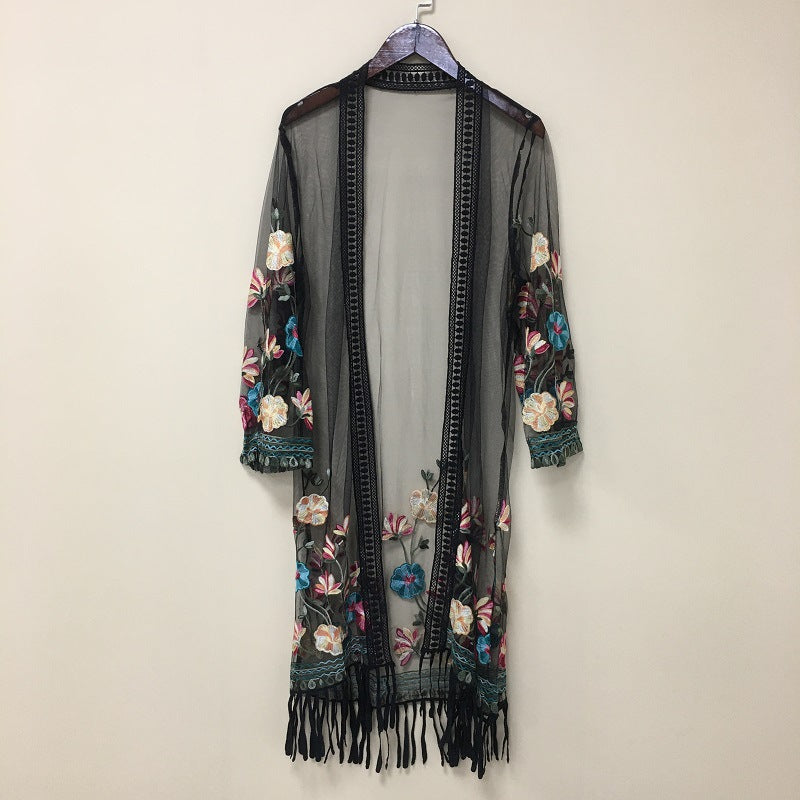 Mid-Length Korean Style Shawl Open Cardigan Outerwear