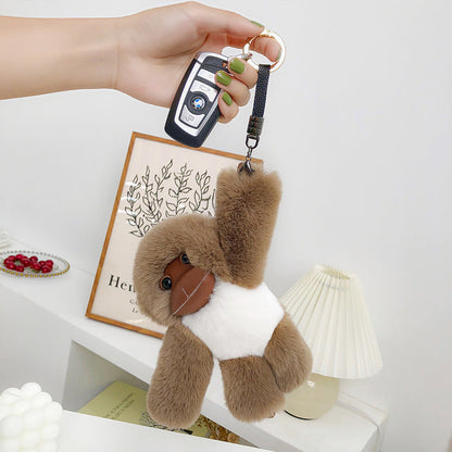 Cute Otter Fur Monkey Charm Keychain & Bag Decor