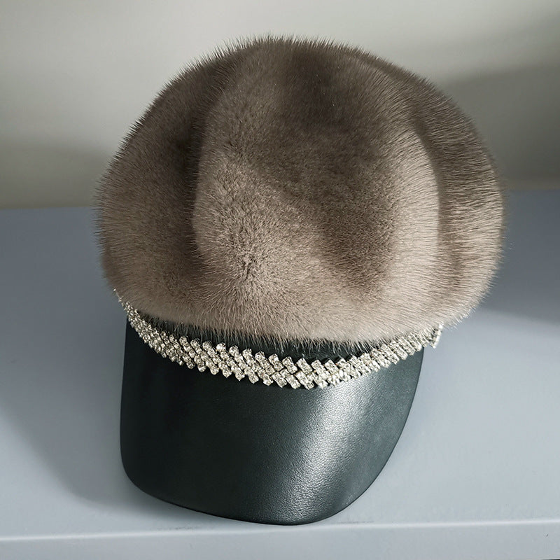 Elegant Mink Fur Beret - Winter Fashion Must-Have