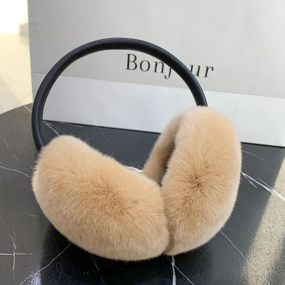 Cute Real Rabbit Fur Ear Muffs - Warm & Stylish