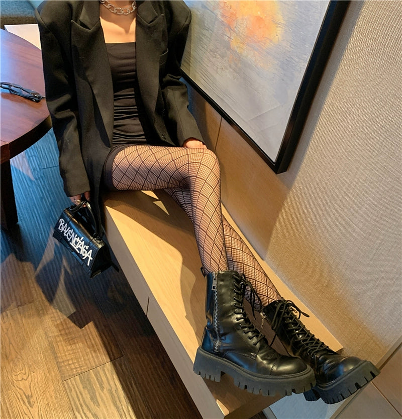Sexy Black Rhombus Mesh Fishnet Stockings Pantyhose