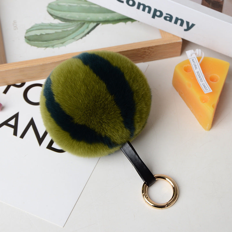 Cute Faux Fur Watermelon Toy - Bag Charm Keychain