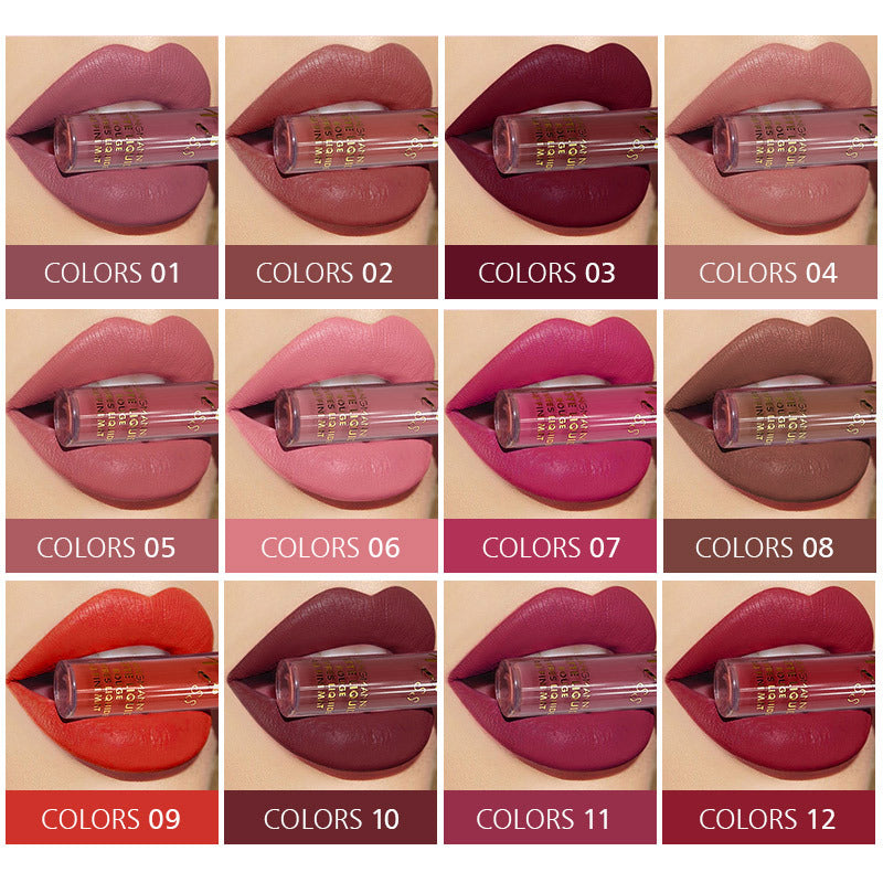 New Fashion12-Color Matte Lipstick Set - Long-Lasting Gift Box-homeunderwear