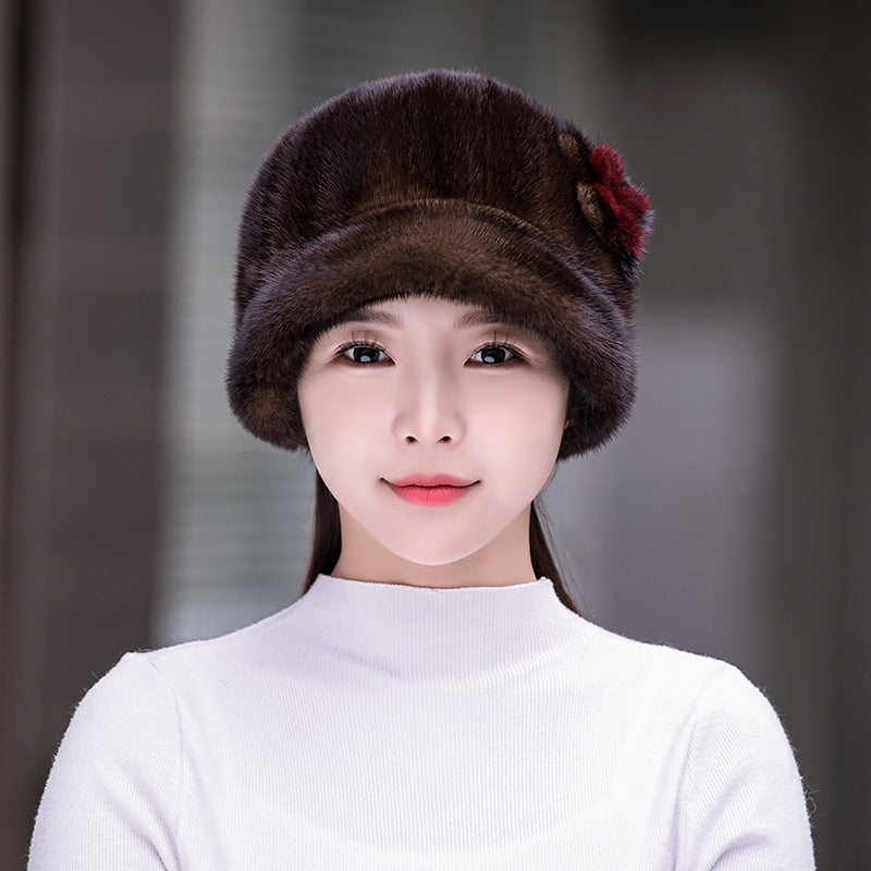 Winter Mink Fur Ear Flap Hat - Elegant & Warm