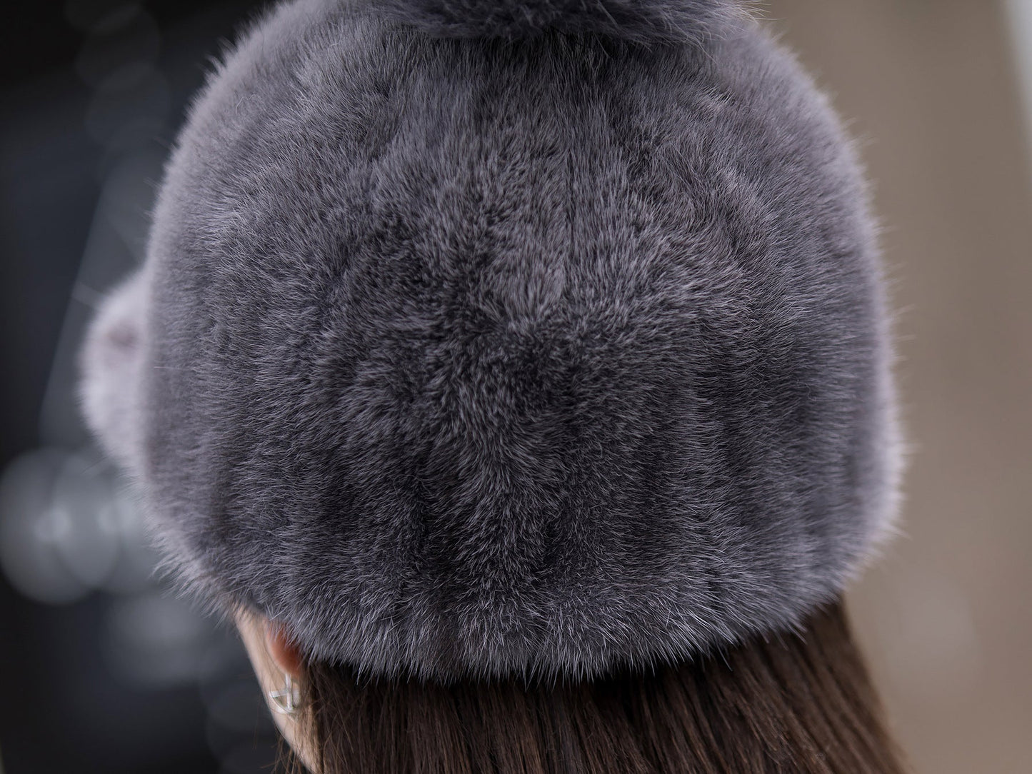 Warm Mink Fur Hat - Fox Pom Pom Baseball Cap